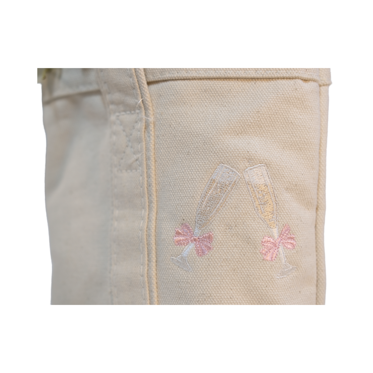 Champagne Tote - Pink Bow