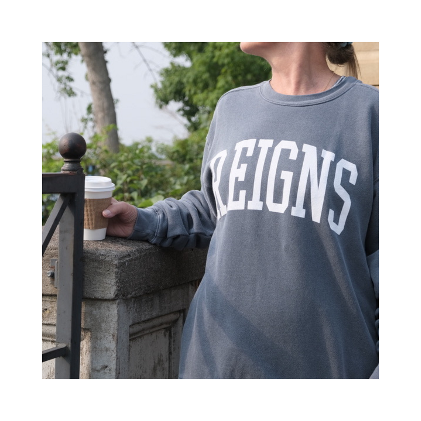 REIGNS navy sweatshirt