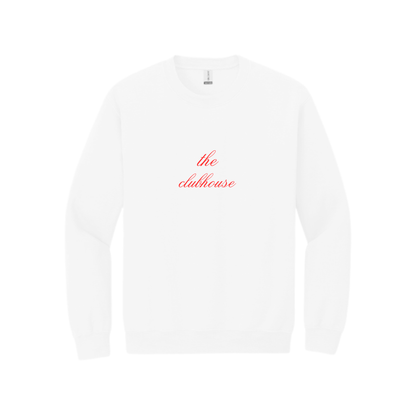 the clubhouse white sweatshirt with red