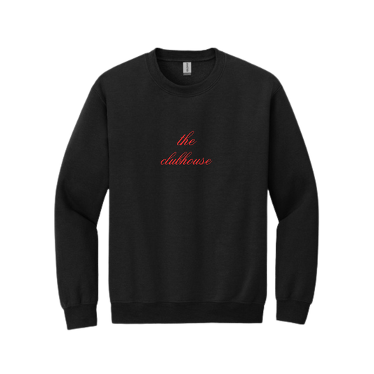 the clubhouse black sweatshirt with red