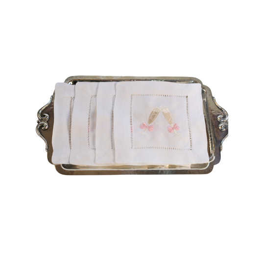 Linen Cocktail Napkins - Pink