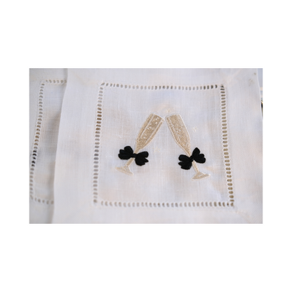 Linen Cocktail Napkins - Black