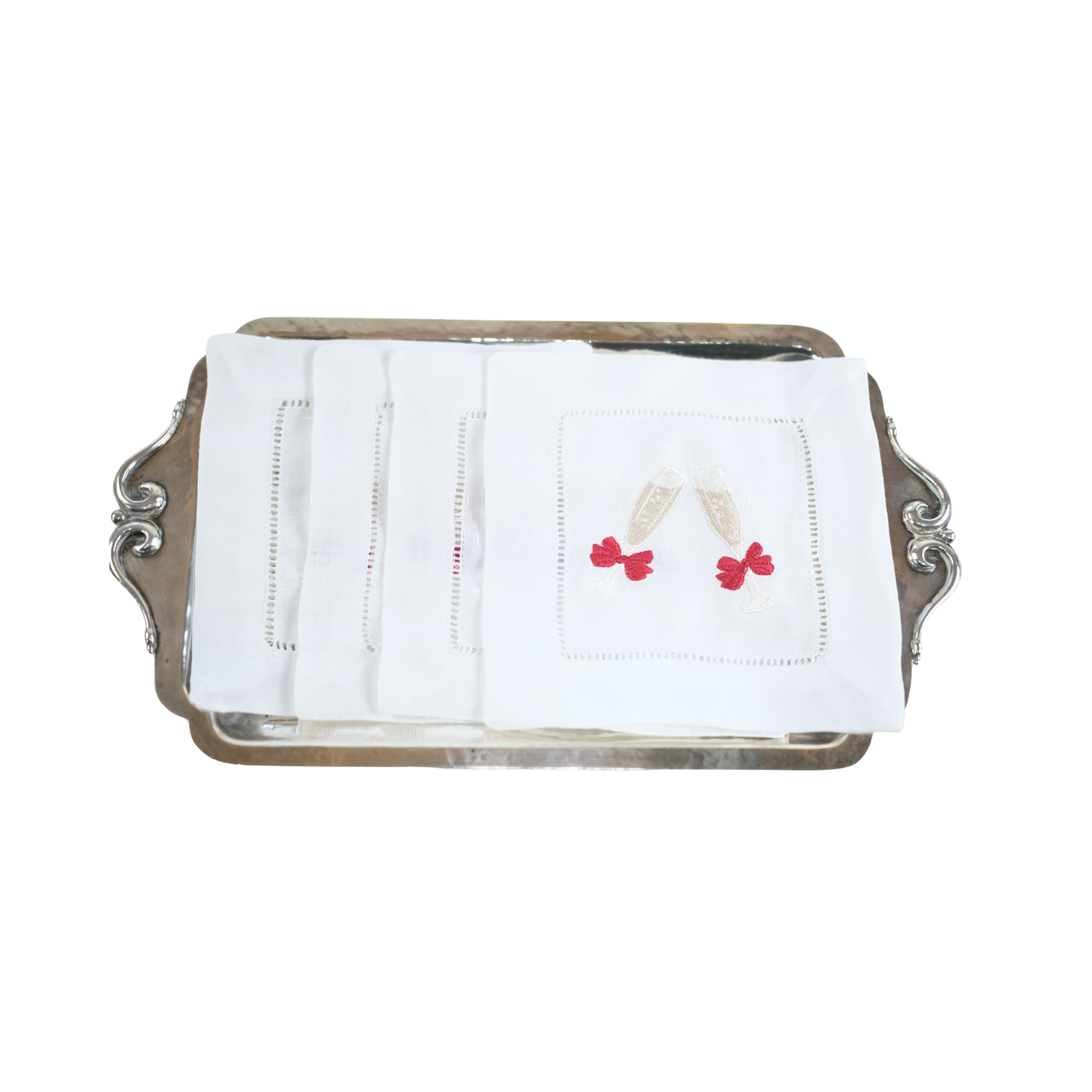 Linen Cocktail Napkins - Red