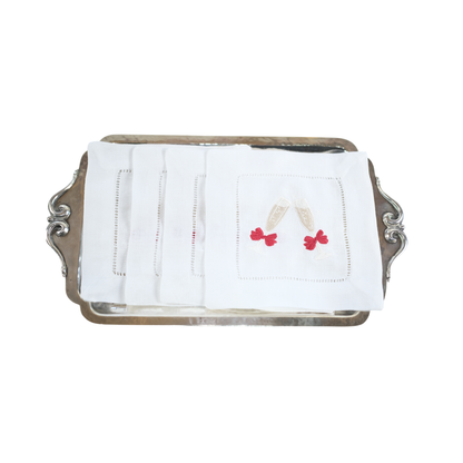 Linen Cocktail Napkins - Red