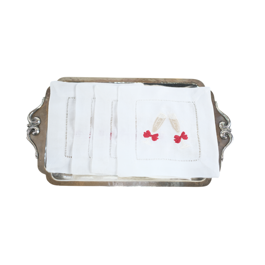 Linen Cocktail Napkins - Red