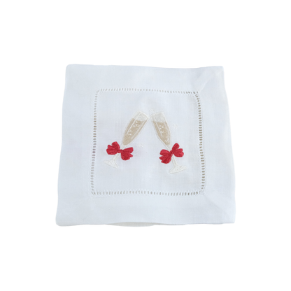Linen Cocktail Napkins - Red
